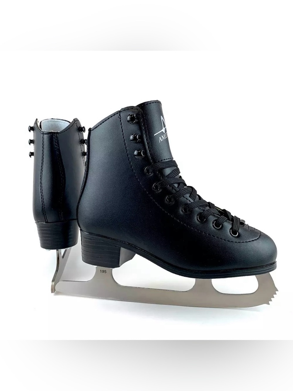 American Athletic Shoe Boys' Tricot Lined Figure Skates sz 4 Black Figure Skates